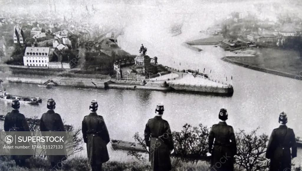 Photographic print of French troops, posted during occupation of the Rhineland. Dated 20th Century