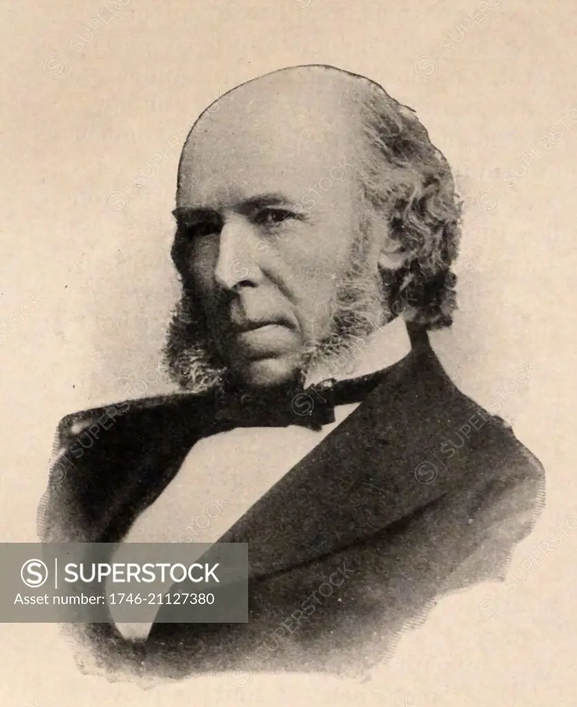 Portrait of Herbert Spencer (1820-1903) an English philosopher, biologist, anthropologist, sociologist, and classical liberal political theorist. Dated 19th Century