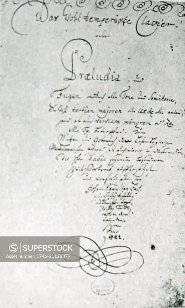 Cover of El clave bien temperado by Johann Sebastian Bach (1685-1750) a German composer and musician of the Baroque period. Dated 18th Century