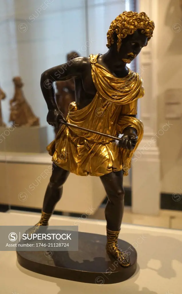 Gilded bronze statue of Meleager by Pier Jacopo Alari-Bonacolsi (1460-1528) an Italian sculptor. Dated 15th Century