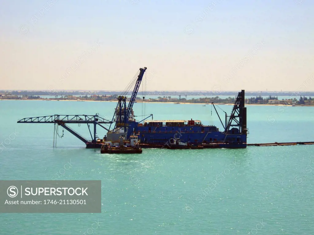 Dredging equipment, Suez Canal, Egypt.