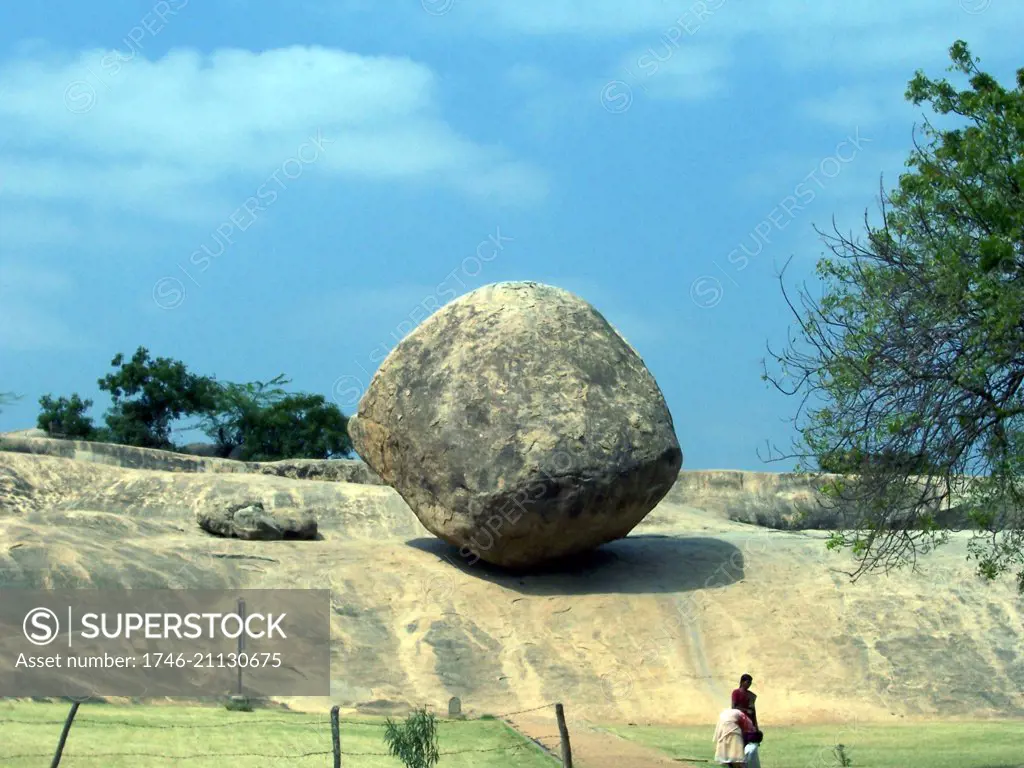 Giant rock, at Marmalapuram, south of Chennai (Madras), India.