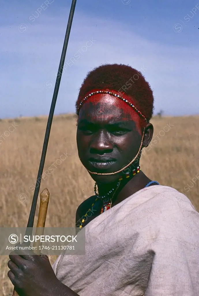 Young warriors (the Moran) of the Samburu tribe, Kenya, Africa. 1981