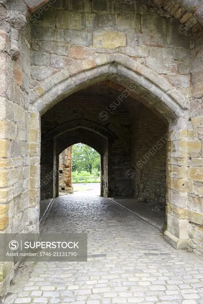 reconstructed model of Dudley Castle, a ruined 12th century, medieval fortification in the town of Dudley, West Midlands, England.