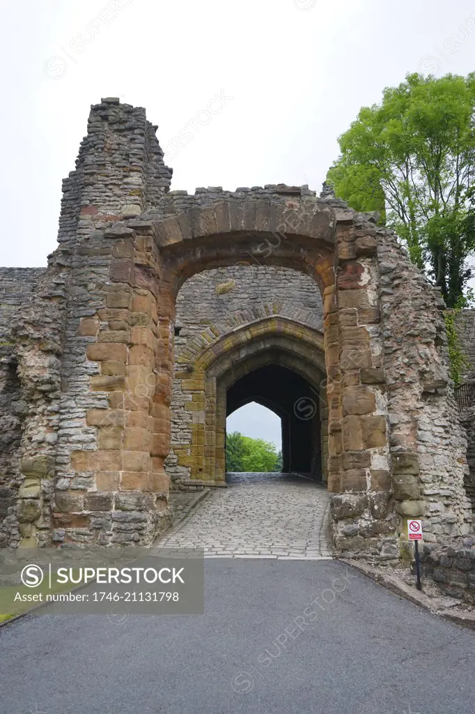 reconstructed model of Dudley Castle, a ruined 12th century, medieval fortification in the town of Dudley, West Midlands, England.