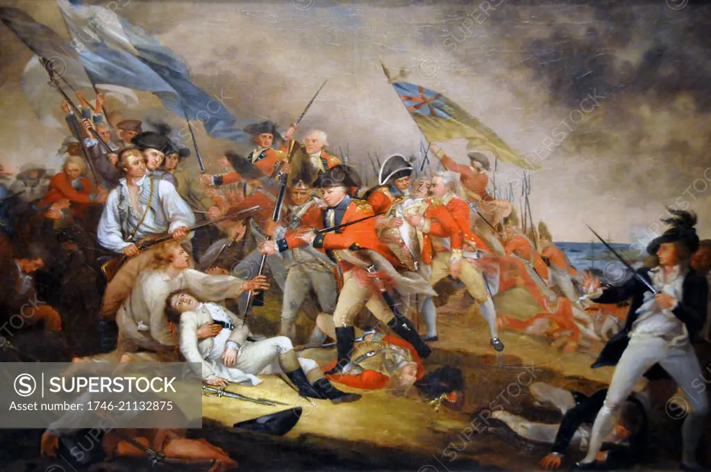 The Death of General Warren at the Battle of Bunker Hill by John Trumbull. The Battle of Bunker Hill took place on June 17, 1775, mostly on and around Breed's Hill, during the Siege of Boston early in the American Revolutionary War