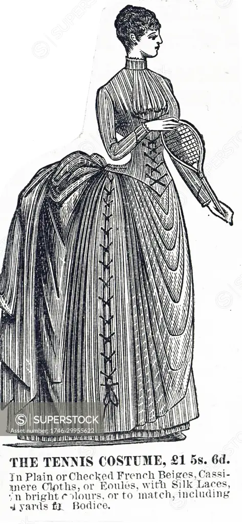 Advertisement for a tennis corset. Whalebone was used to stiffen