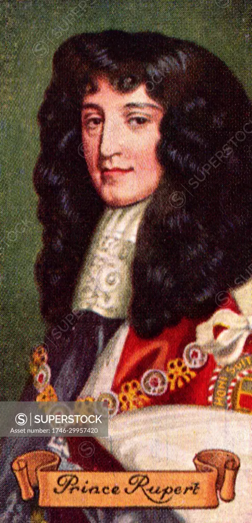 Prince Rupert of the Rhine, Duke of Cumberland, (1619 - 1682); German soldier, admiral, scientist, sportsman, colonial governor and amateur artist during the 17th century. He first came to prominence as a Cavalier cavalry commander during the English Civil War.