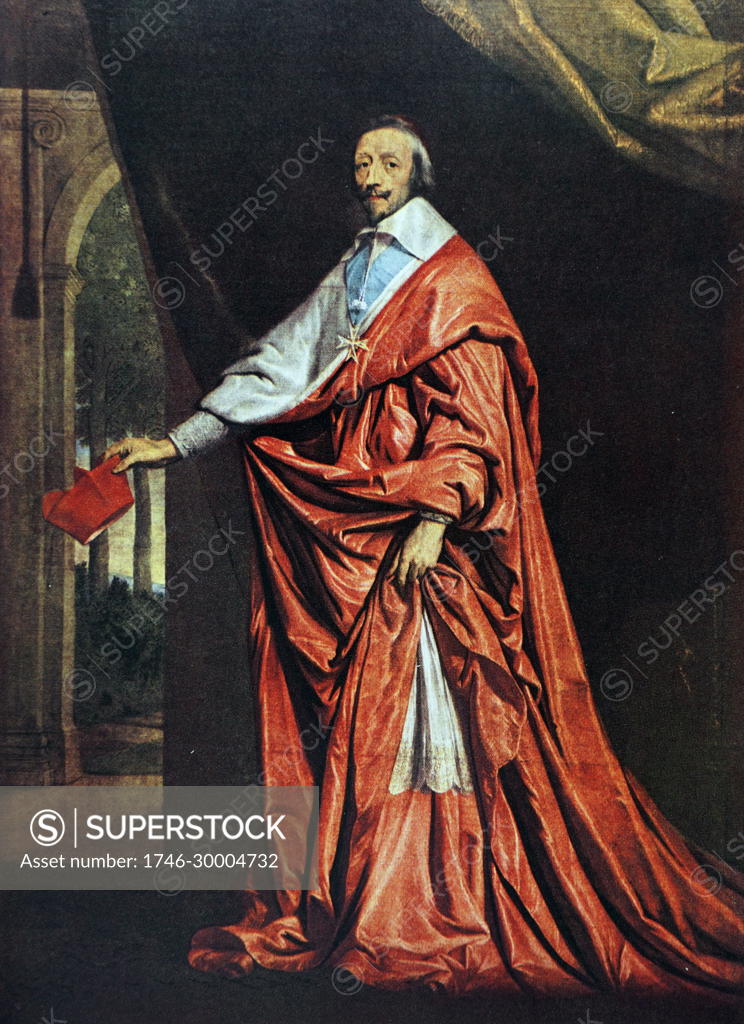Image of Detail of the face from Cardinal Richelieu, 1640, by Gian