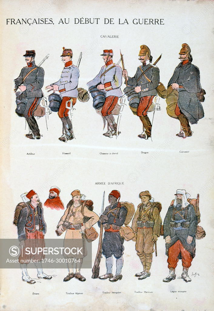 French army uniforms World War One 1914. Uniforms of the French