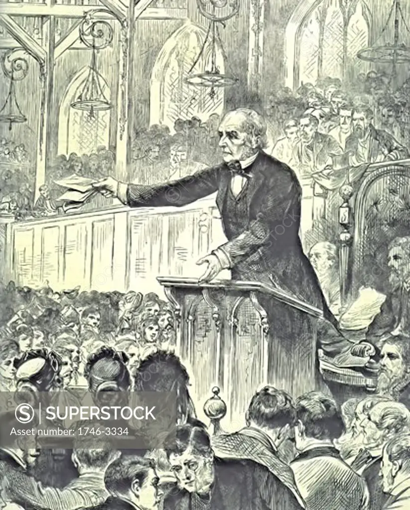 Lord Salisbury,  Conservative Prime Minister addressing the Conservative,  From 'The Illustrated London News,  17 October 1885