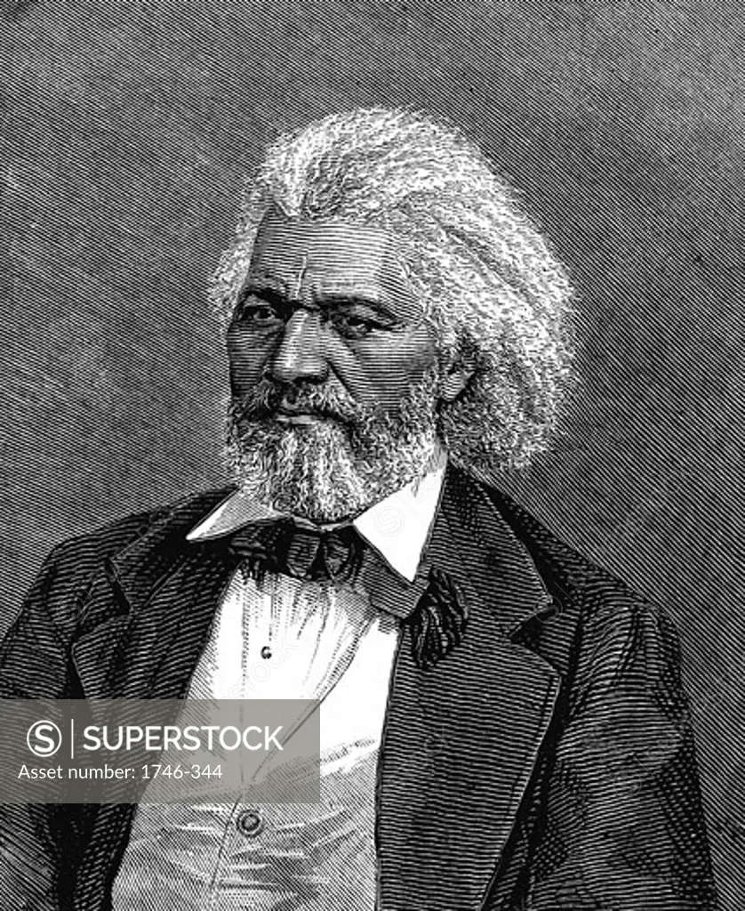 Frederick Douglass (1817-1895) American diplomat, abolitionist and writer. 1875 Wood engraving