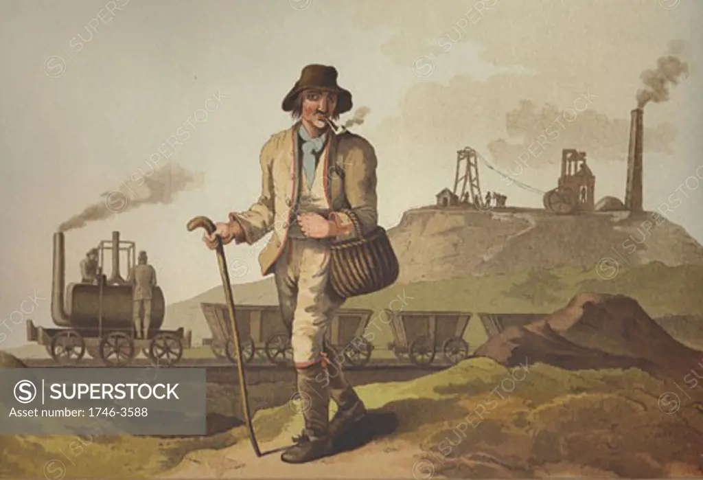 Pitman by George Walker,  Illustration from 'The Costume of Yorkshire',  Leeds,  1814