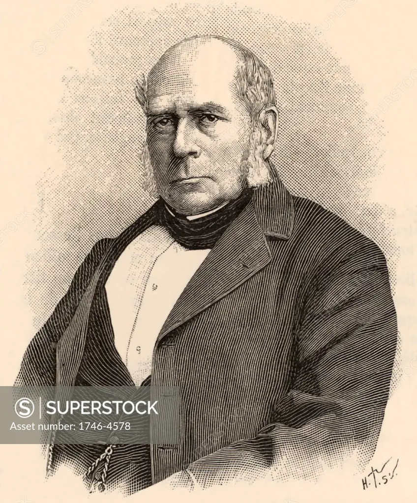 Henry Bessemer (1813-1893) English engineer, inventor and industrialist.   Among his inventions were the Bessemer steel process and the  Bessemer converter.  From La Nature (Paris, 1898). Engraving.