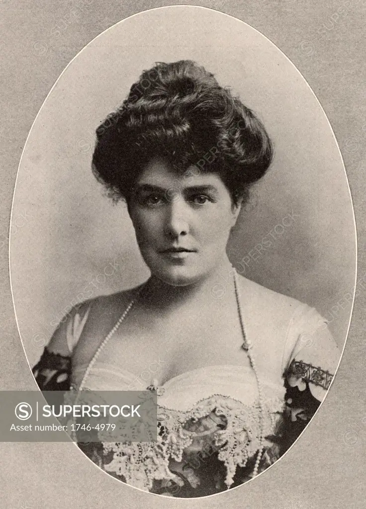 Mrs George Cornwallis-West (born Jennie Jerome -  1854-1921) American society beauty, widow of Lord Randolph Churchill and mother of Winston Churchill who became  British Prime Minister. Married Cornwallis-West in 1900.