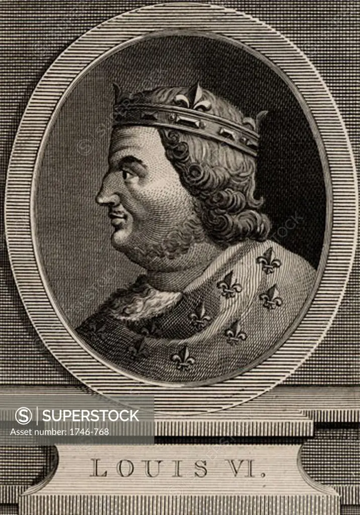 Louis VI, the Fat (1081-1137), King of France, 1793, Copperplate engraving