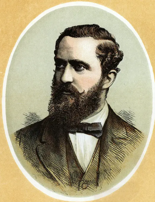 Frederick Arthur Stanley (1841-1908) 16th Earl of Derby, English Conservative politician. Known as Frederick Stanley until 1886 when he was created Baron Stanley of Preston, and Earl of Derby after the death of his older brother in 1893. Secretary of State for the Colonies (1885-1886). Governor General of Canada (1888-1893). Colour-printed wood engraving.