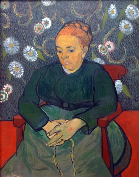 Augustine Roulin (oil on canvas) by Vincent Van Gogh (1853-1890) a Post-Impressionist painter of Dutch origin whose work - notable for its rough beauty, emotional honesty and bold colour - had a far-reaching influence on 20th century art.