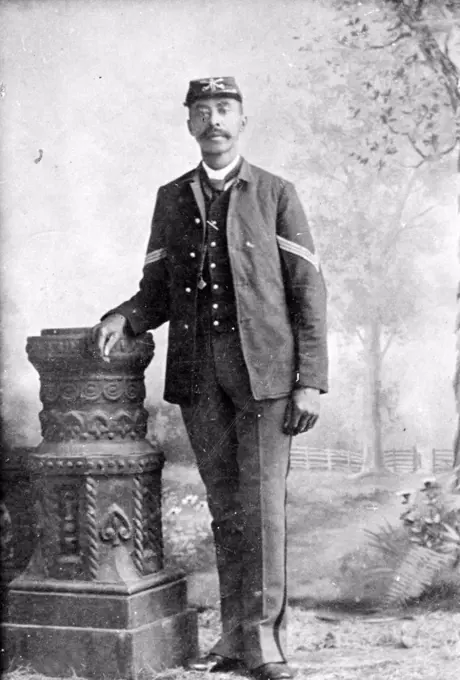 Sgt. John Deny, full-length portrait, standing, facing front.