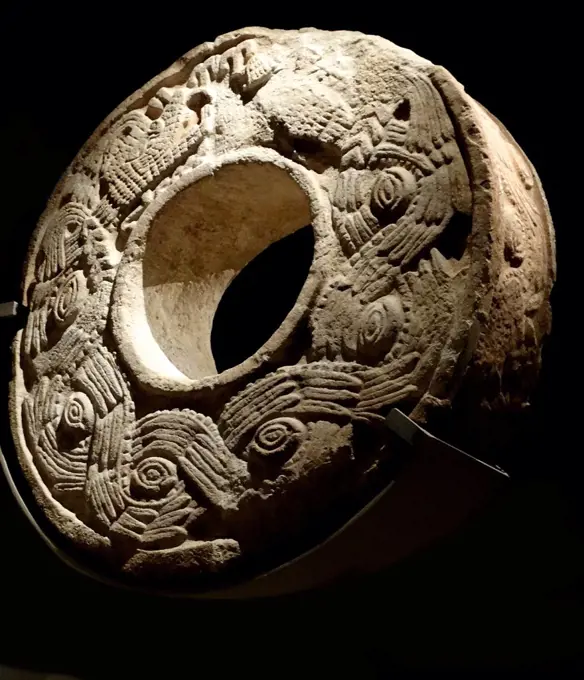 Stone marker from a Mayan Ball Court at Chichen Itza, Yucatan, Mexico 900-1250 AD