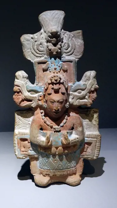 Mayan ceramic female figurines representing a sea goddess. From Jaina, Mexico 600-900 AD