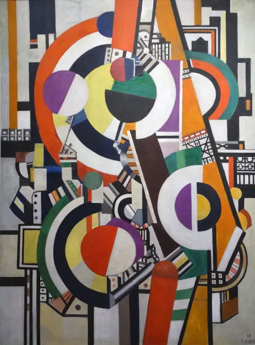 Les Disques 1918 by Fernand Leger 1881-1955 French painter, sculptor, and filmmaker. In his early works he created a personal form of cubism which he gradually modified into a more figurative, populist style