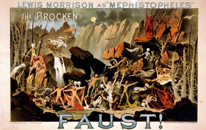 Lewis Morrison as Mephistopheles in Faust. By Jones & Hettrich Dickman, San Francisco.