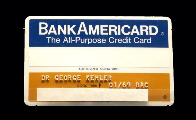 1969 first all-purpose credit card, Bank Americard (later Visa),