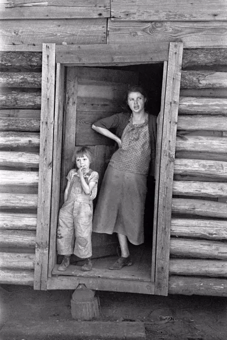 Photograph of a mother and child in Walker County, Alabama. Photographed by Arthur Rothstein (1915-1985) an American photographer and photo journalist. Dated 1937