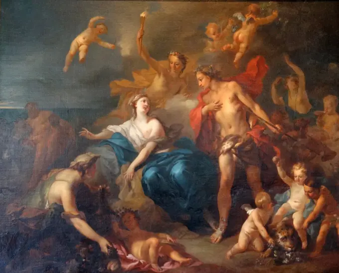 Marriage of Bacchus & Ariadne by Pierre-Jacques Cazes (1676-1754). Oil on canvas