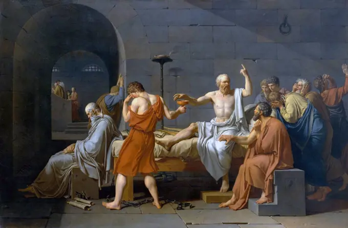 The Death of Socrates' by Jacques-Louis David (1748-1825), 1787. Oil on canvas.