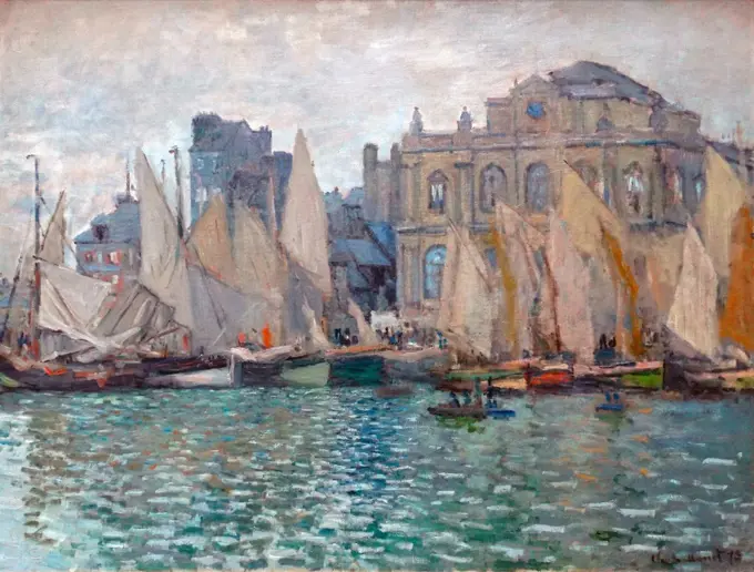 Painting titled 'The Museum at Le Harve' by Claude Monet (1840-1926) founder of French Impressionist painting. Dated 1873