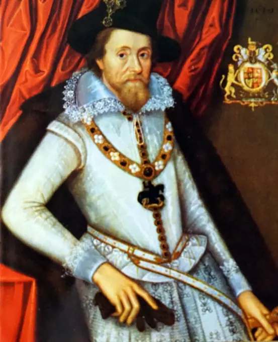 Portrait of James VI and I (1566-1625) King of Scotland, England, and Ireland. Dated 17th Century
