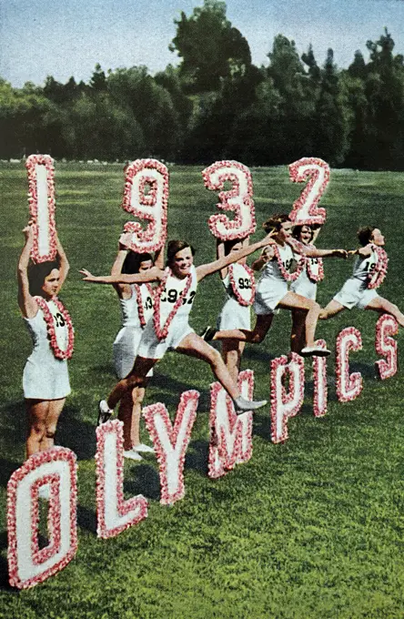 Photograph used to advertise the 1932 American summer Olympic games in Los Angeles. 20th century.