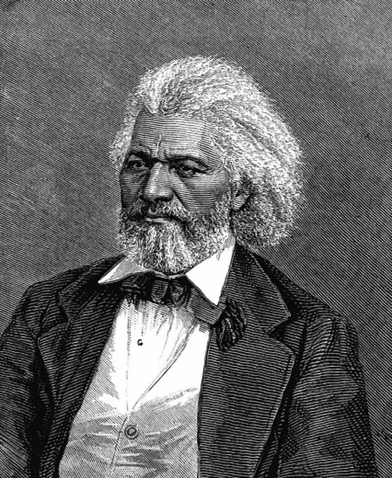 Frederick Douglass (1817-1895) American diplomat, abolitionist and writer. 1875 Wood engraving