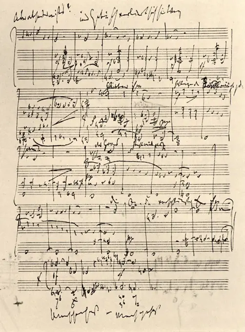 Johannes Brahms (1833-1897) German composer. Autograph of the score of the 'Alto Rhapsody'.