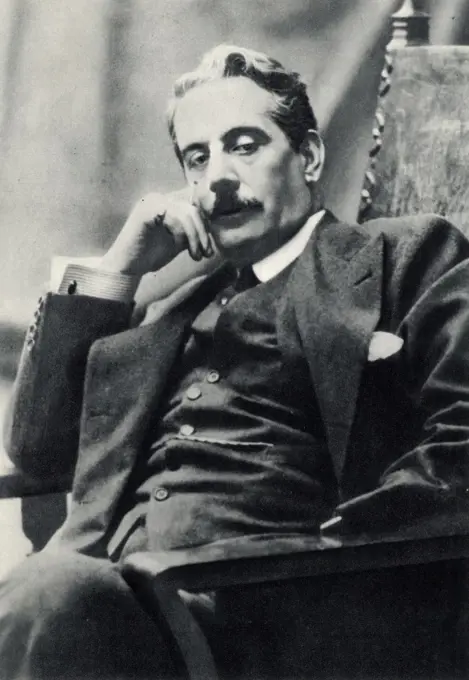 Giacomo Puccini (1858-1924) in 1910. Italian composer, mainly of opera. After a photograph.