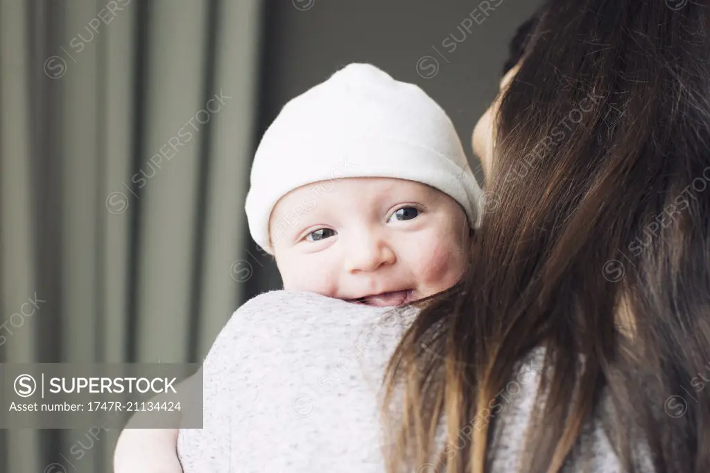 Mother holding baby