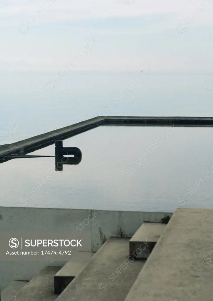 Cement steps leading to lake