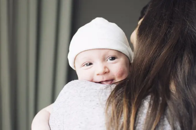 Mother holding baby