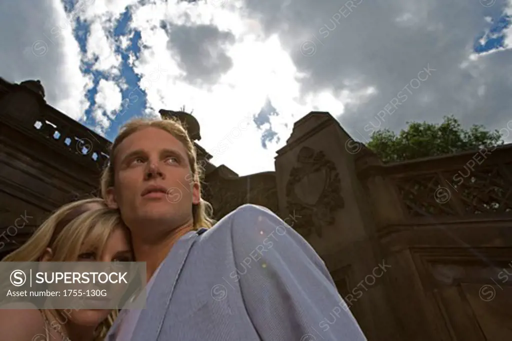 Low angle view of a young couple