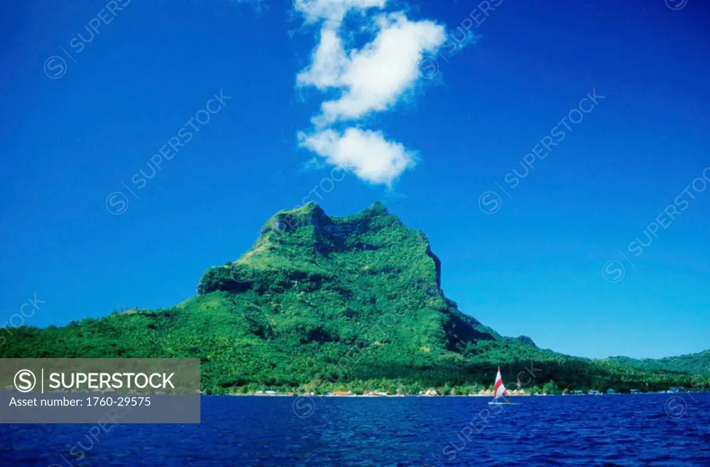 French Polynesia, Tahiti, Bora Bora, view from ocean