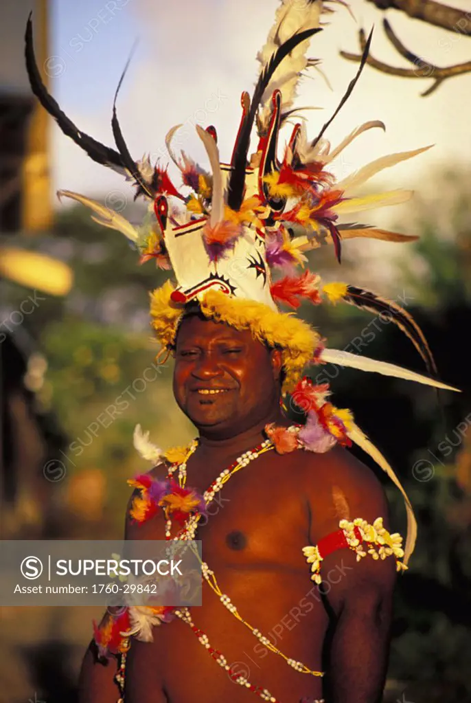 Papua New Guinea, Warrior in traditional dress NO MODEL RELEASE