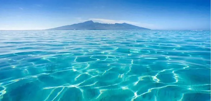 French Polynesia, Tahiti, Moorea, Beauitful seascape of Moorea.