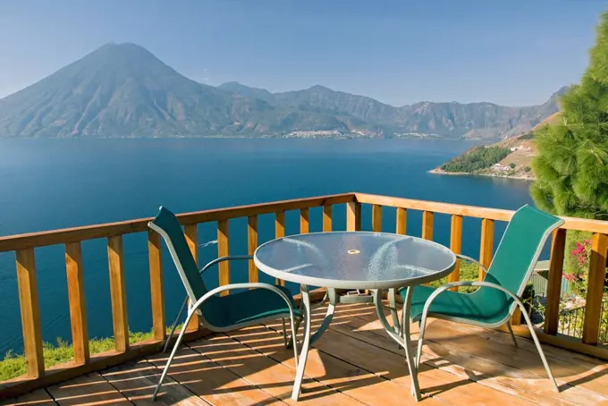 Guatemala, Lake Atitlan, From Lomas De Tzununa Hotel, San Pedro Volcano (Background)