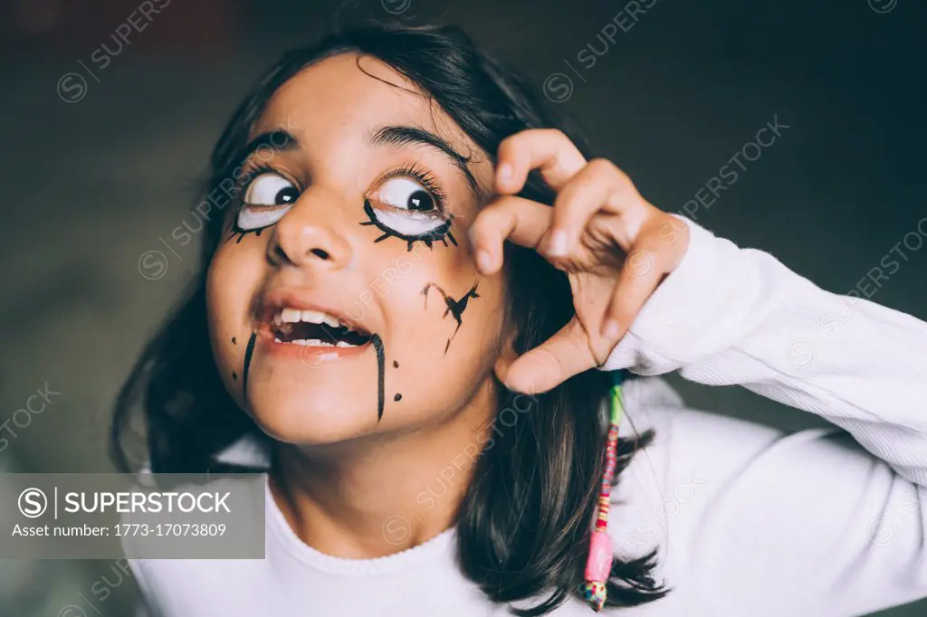 Girl with Halloween face paint