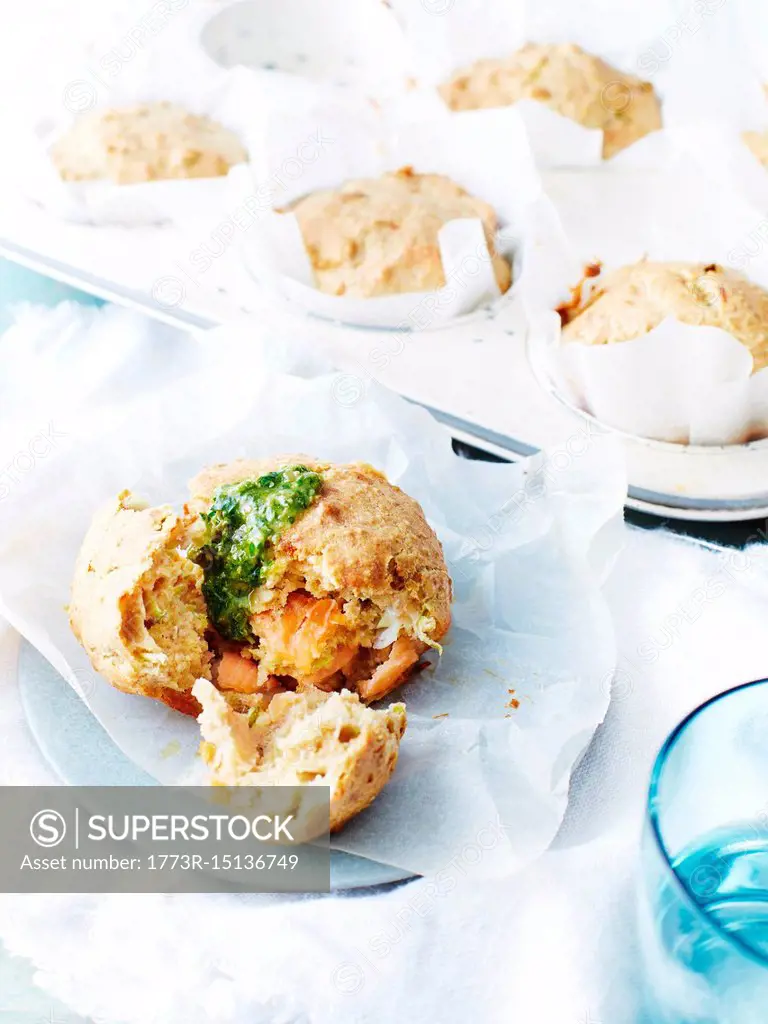 Smoked salmon savoury muffins