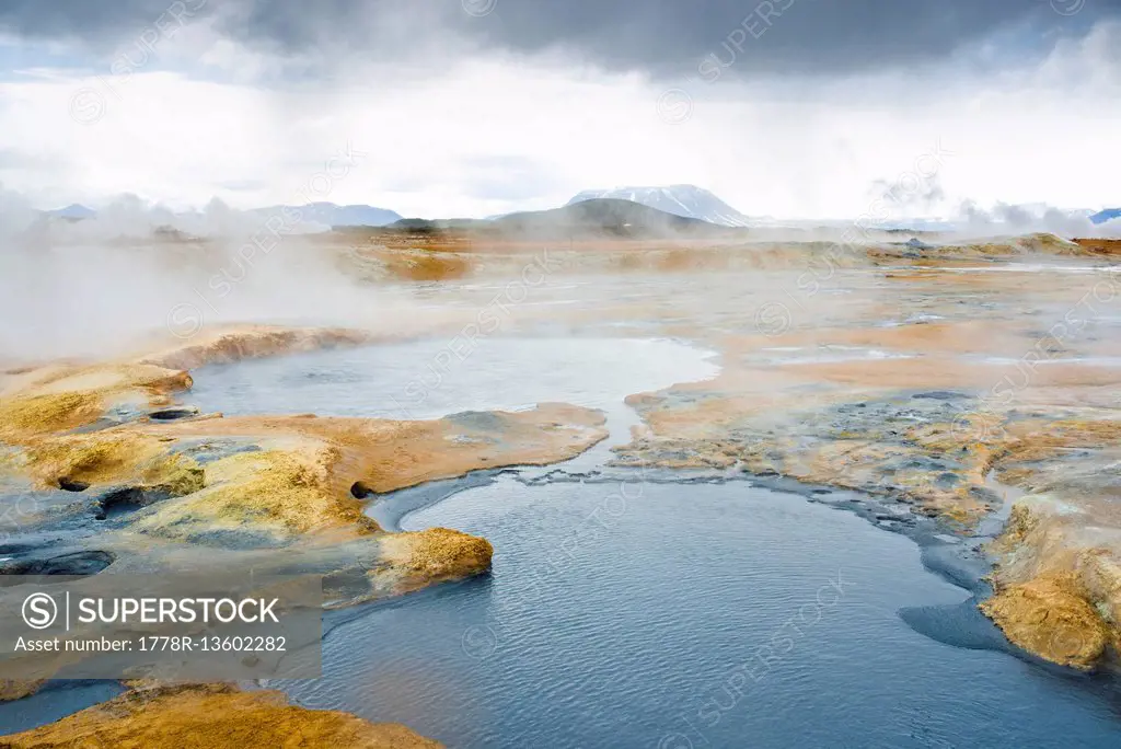 Boiling Mud Pits In Hverir, Iceland