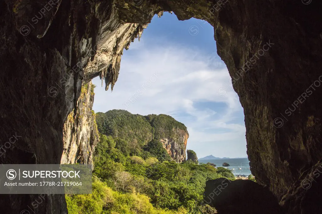 View Of Phra Nang Beach From Inside The Cave Of Thailand