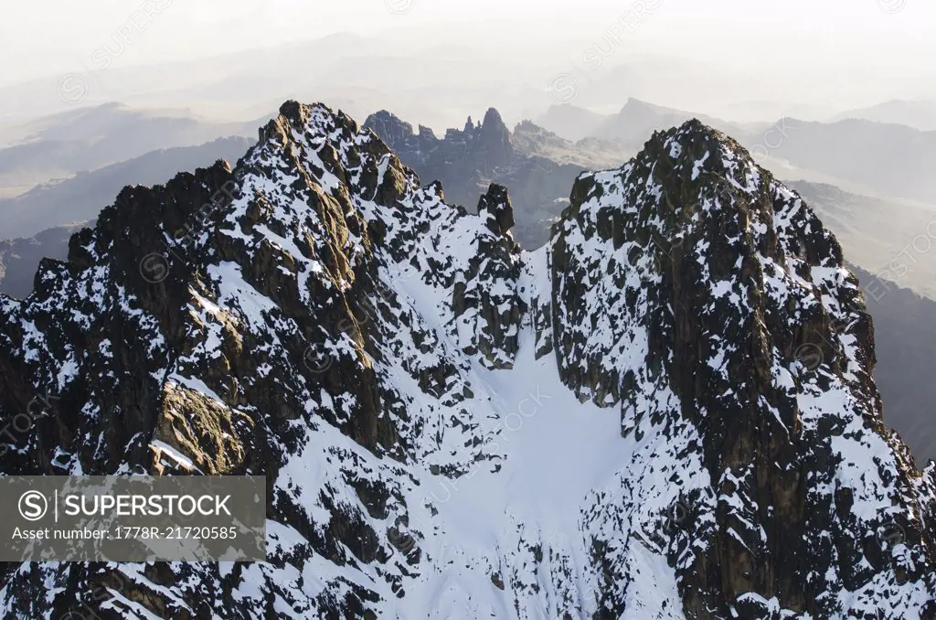 The Twin Summits Of Mount Kenya With Nelion And Batian